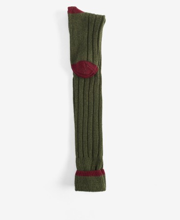 Chaussettes de tir en laine Barbour - OLIVE/CRANBERRY (2e image)