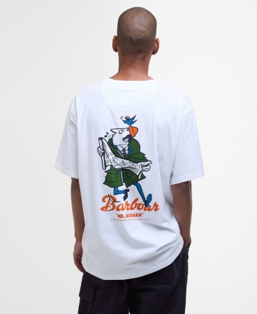 T-shirt homme regence os fit graphic barbour blanc white