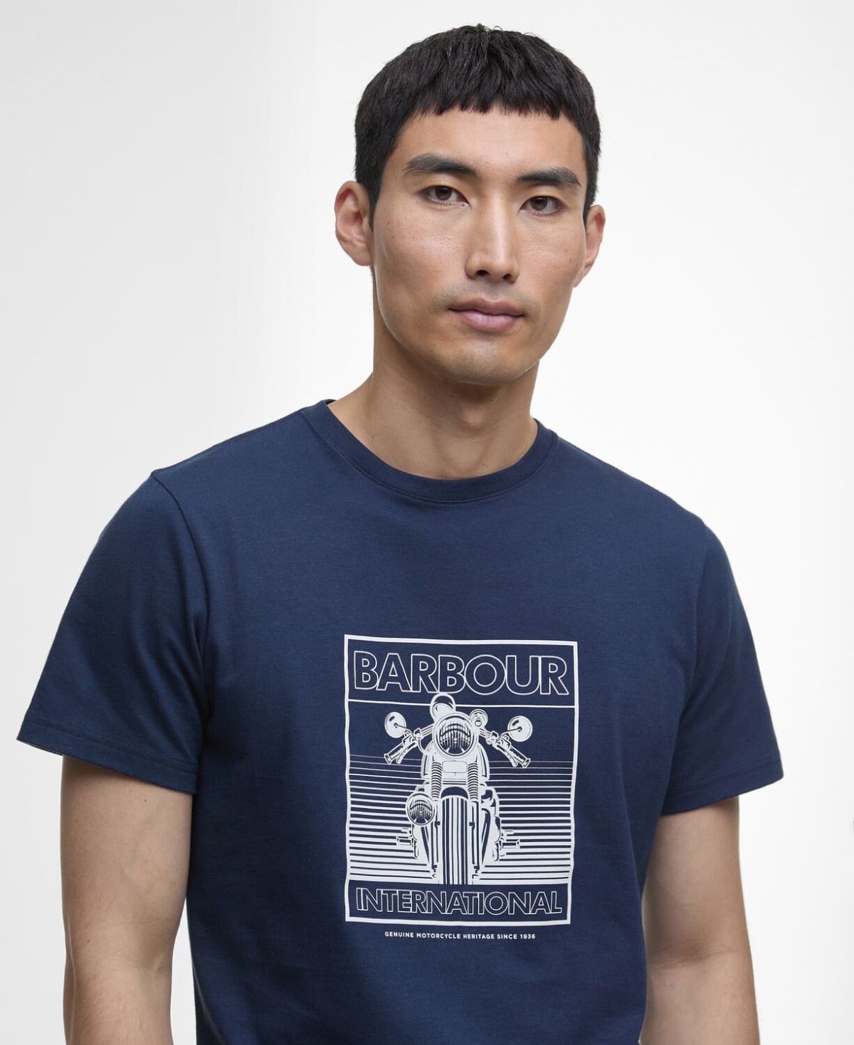 T-shirt homme track barbour international bleu marine navy
