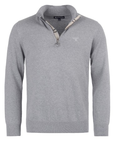 Pull en coton cotton half zip barbour grey gris