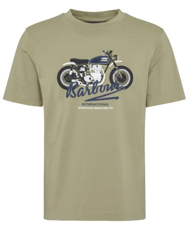 T-shirt homme stonebridge graphic barbour international vert kaki bleached olive
