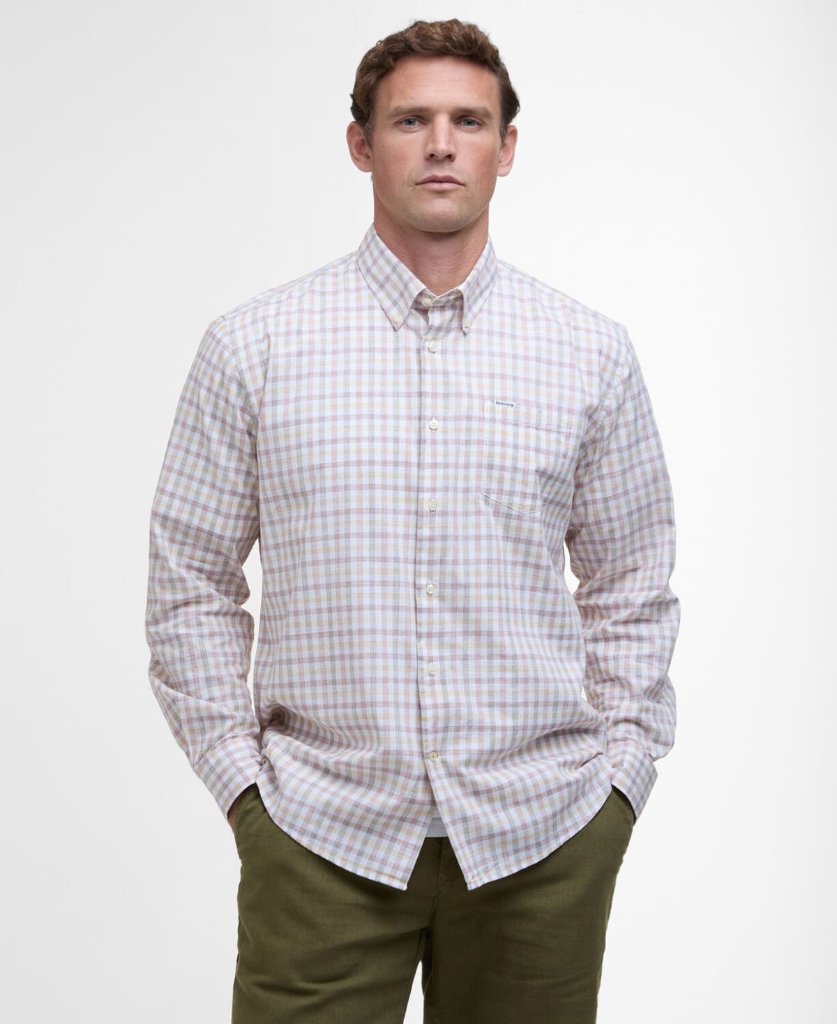 Chemise homme a carreaux vichy tattersall ravenfield barbour rust