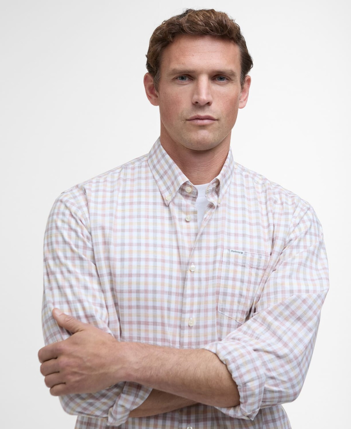 Chemise homme a carreaux vichy tattersall ravenfield barbour rust