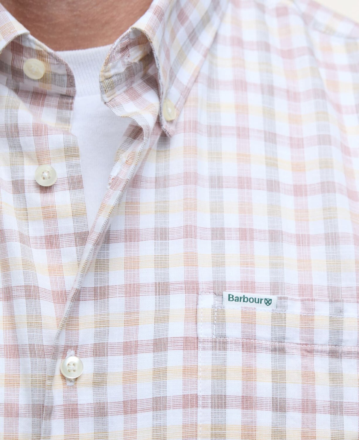 Chemise homme a carreaux vichy tattersall ravenfield barbour rust
